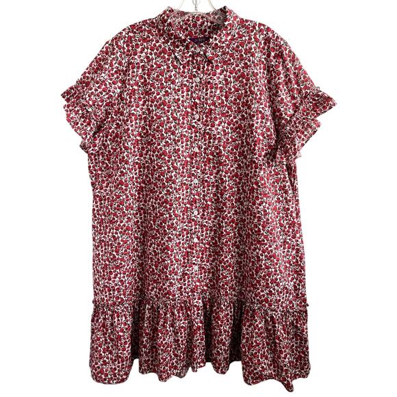 J Crew Sz XXL Amelia Mini Dress Liberty Print Cotton Casual Preppy Cruise Comfy - Picture 3 of 15